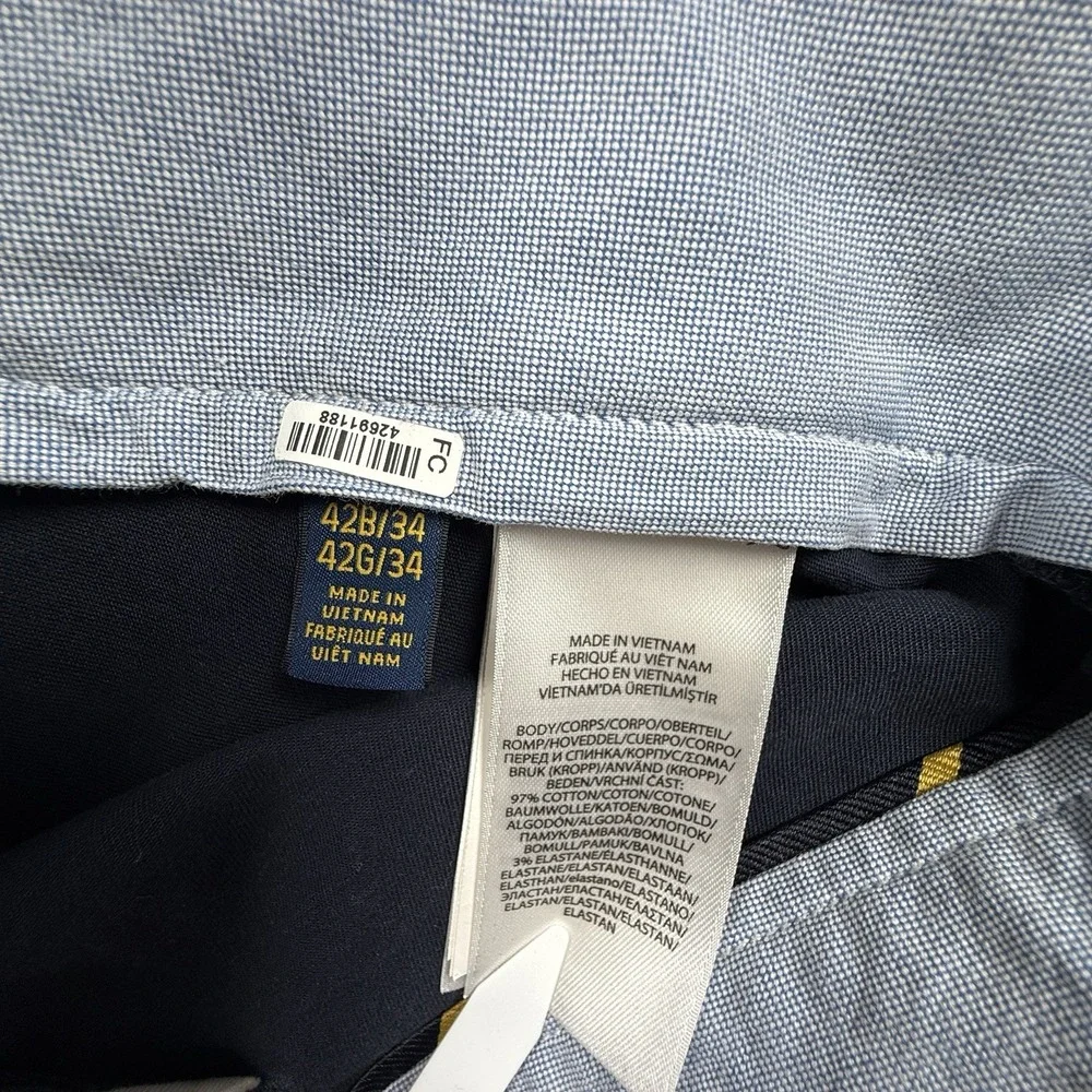 Polo Ralph Lauren Men's Blue Chino Pants 42x33 (tag 42x34) Stretch Classic‎ Fit